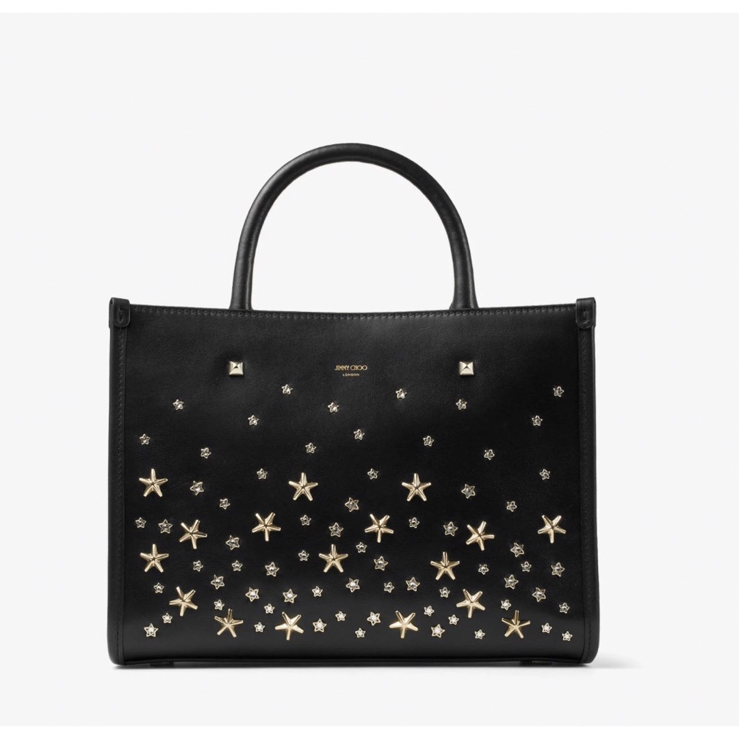 Avenue S Tote スタッズ付き Black レザー・トートバッグバッグ