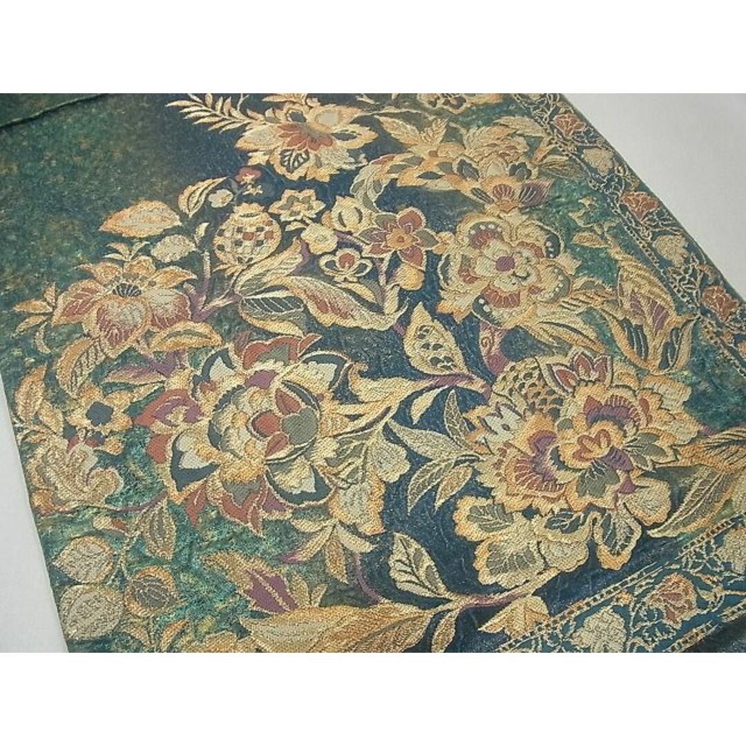 平和屋1□極上 六通柄袋帯 更紗花唐草文 金糸 逸品3s3837 - 帯