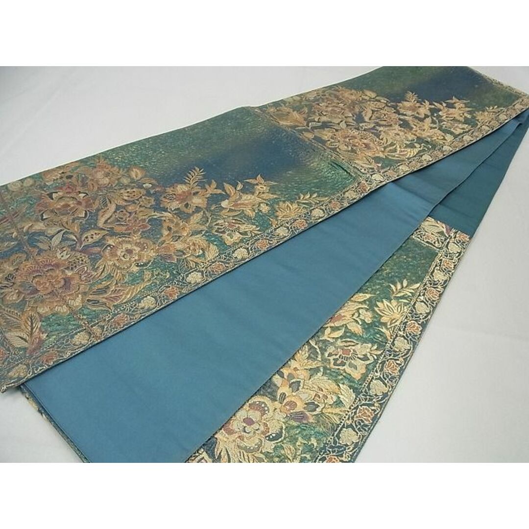 平和屋1□極上 六通柄袋帯 更紗花唐草文 金糸 逸品3s3837 - 帯