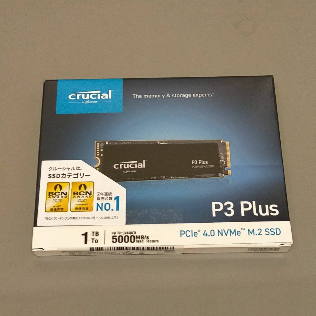 新品 Crucial SSD 1TB M.2 NVMe PCIe Gen4x4 スマホ/家電/カメラのPC/タブレット(PCパーツ)の商品写真