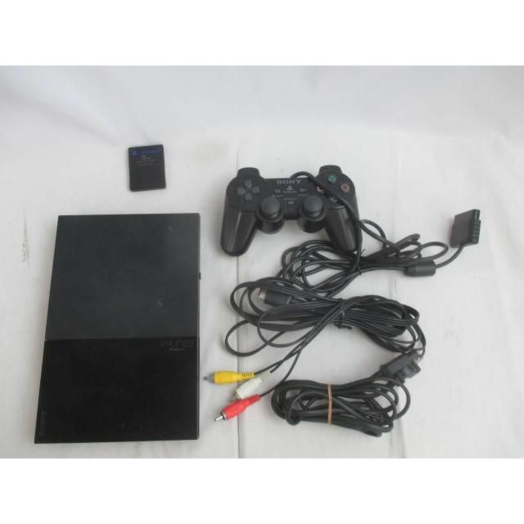 品 ゲーム PS2 本体 SCPH-90000 チャコールブラック 薄型 コントローラー・ケーブル・メモリーカード付き 動作品