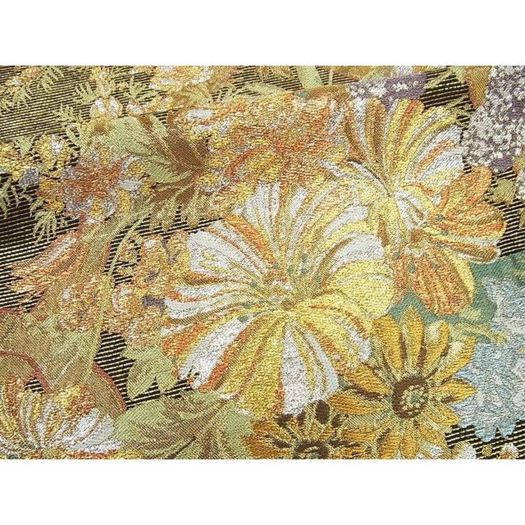 平和屋1□極上 西陣 川島織物謹製 六通柄本袋帯 草花尽くし 金銀糸