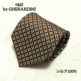 ゲラルディーニ(GHERARDINI)の722 オッギバイゲラルディーニ ネクタイ 赤×金 総柄 シルク100%(ネクタイ)