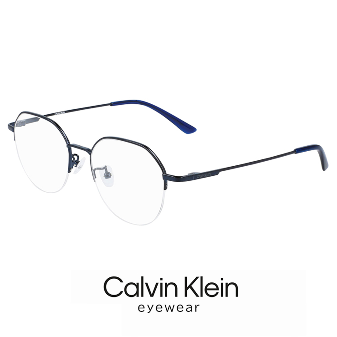 【新品】 カルバンクライン メンズ メガネ ck21113a-410 calvin klein 眼鏡 ck21113a めがね カルバン・クライン チタン メタル フレーム ナイロール ハーフリム オクタゴン 型