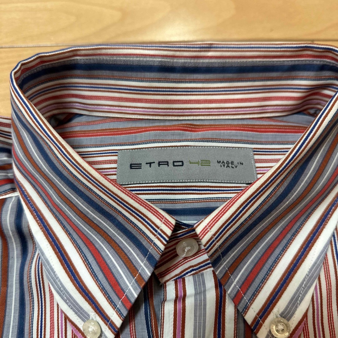 ETRO - 新品 ETROエトロ メンズシャツ ストライプ サイズ42 イタリア製