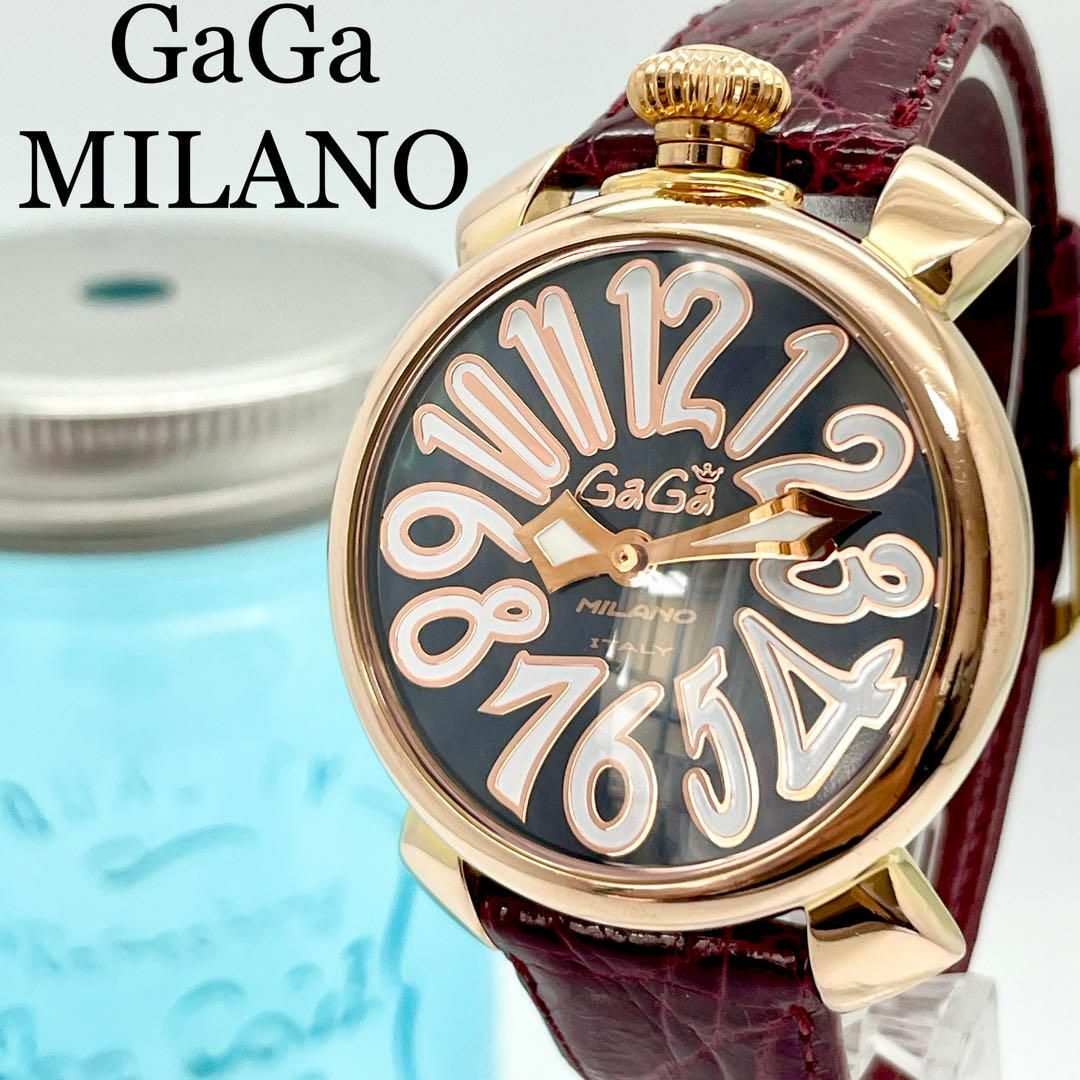 GaGa MILANO 525 ガガミラノ時計 メンズ腕時計 レディース腕時計 マヌアーレ40 レッドの通販 by Haru's shop｜ ガガミラノならラクマ