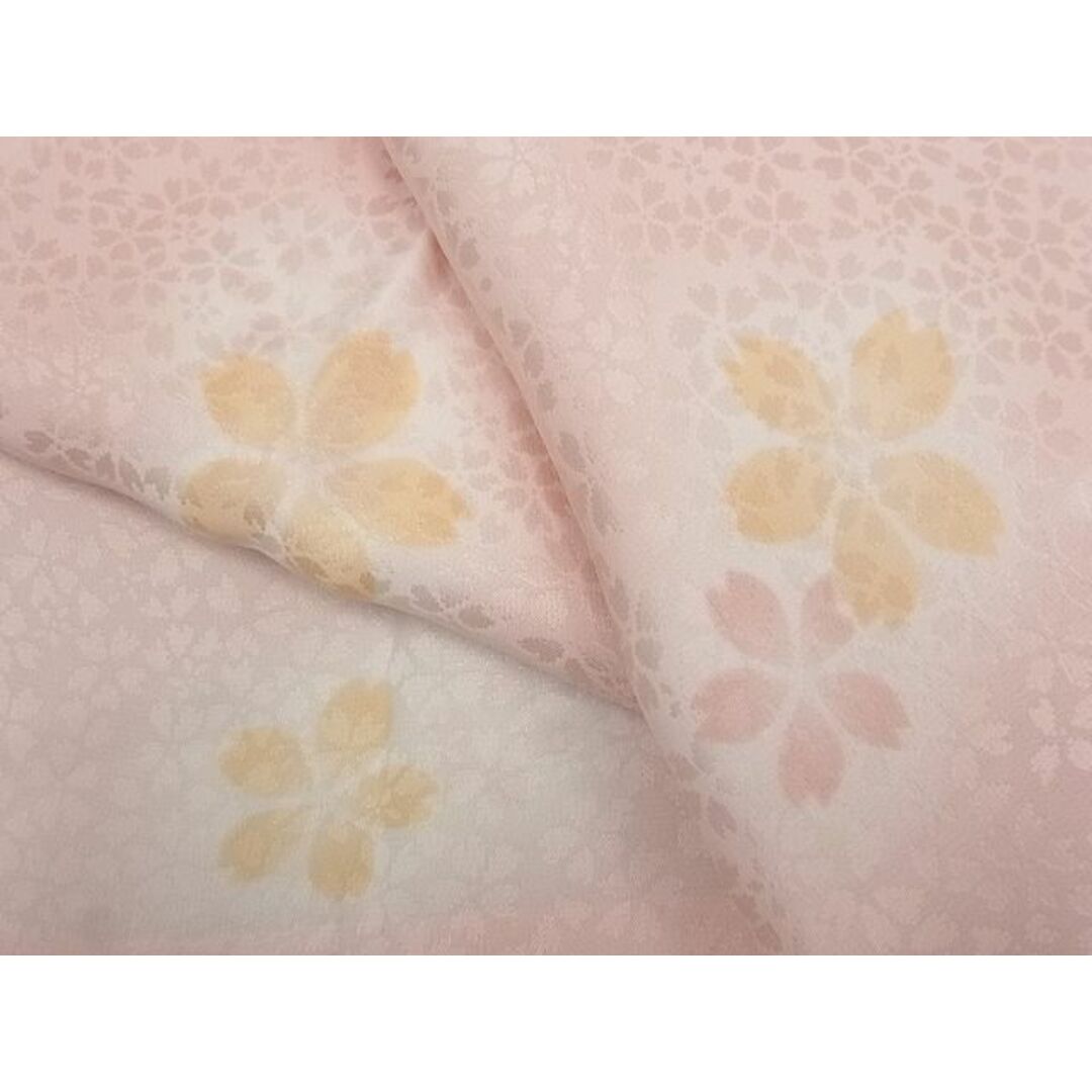 平和屋1■極上　長襦袢　無双仕立て　舞桜文　半衿刺繍　逸品3s3452