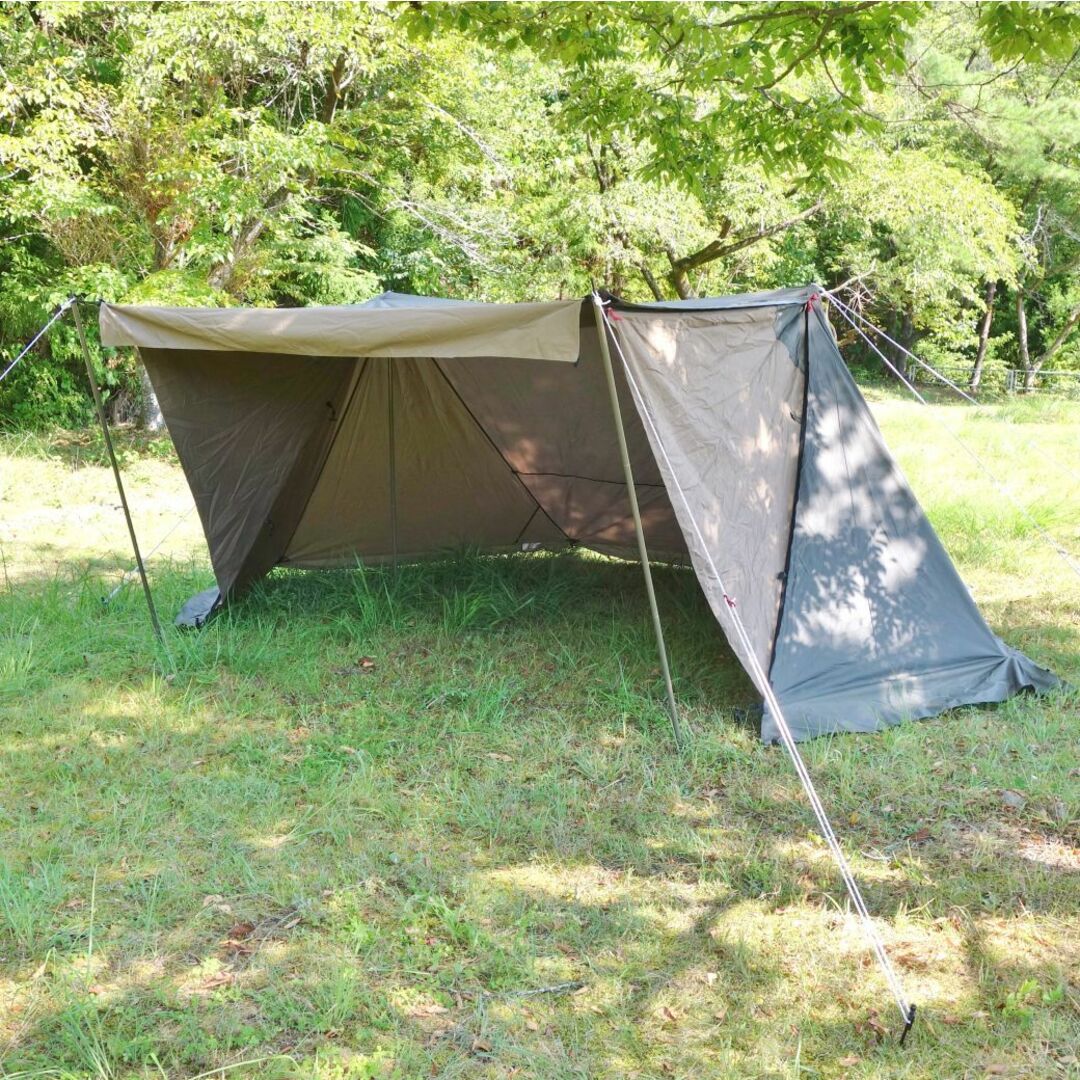 美品 テンマクデザイン tent-Mark DESIGNS 大炎幕 アップライトポール付き パップテント 2人用 テント キャンプ アウトドアカラー-