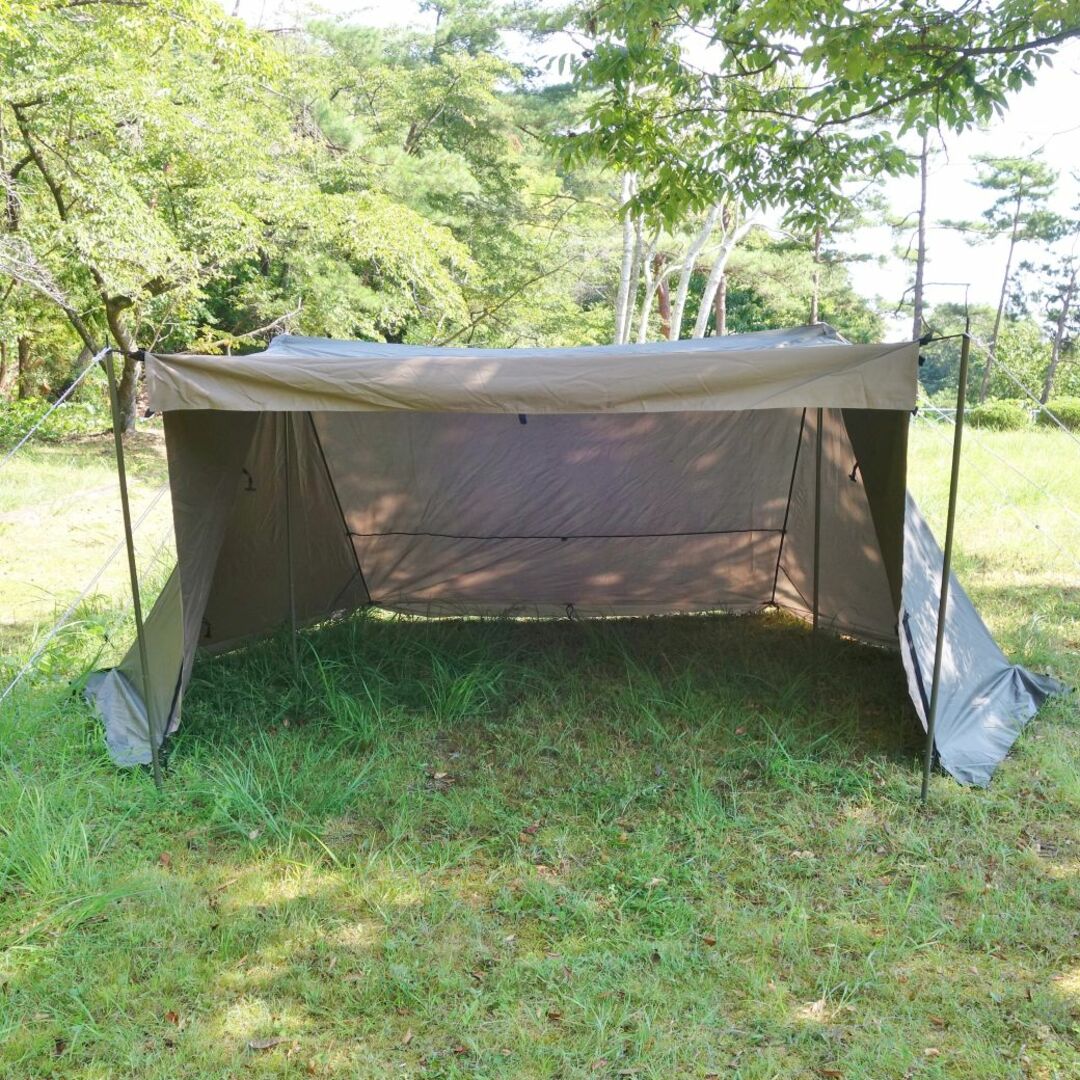 美品 テンマクデザイン tent-Mark DESIGNS 大炎幕 アップライトポール付き パップテント 2人用 テント キャンプ アウトドア
