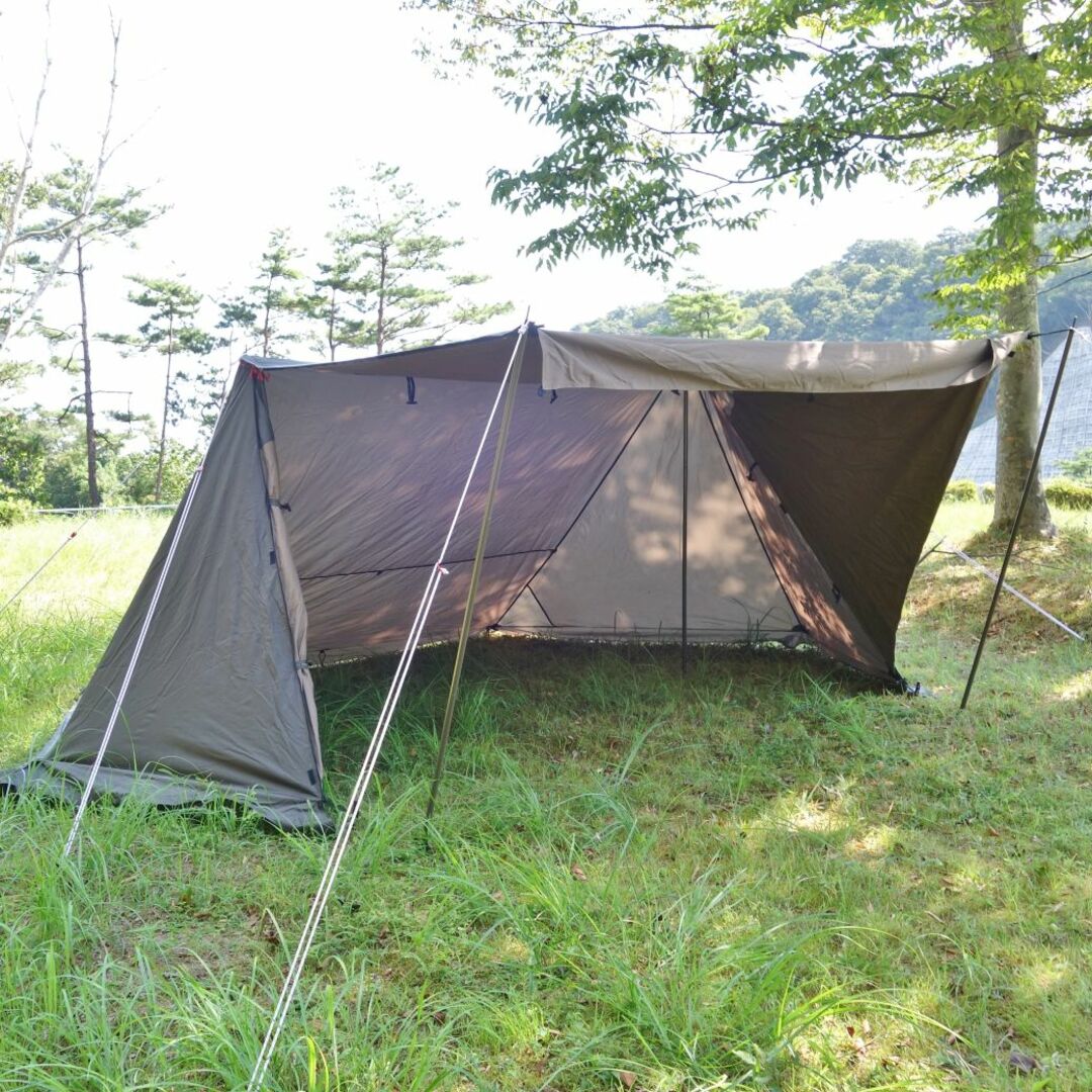 美品 テンマクデザイン tent-Mark DESIGNS 大炎幕 アップライトポール付き パップテント 2人用 テント キャンプ アウトドア