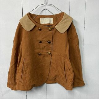 pensee リネンジャケット 金ボタン ショート丈