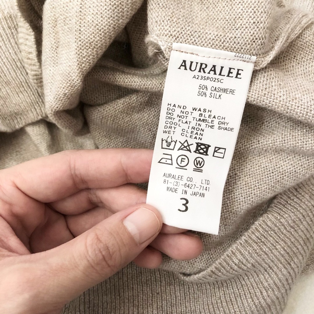 AURALEE CASHMERE SILK KNIT SKIPPER POLO