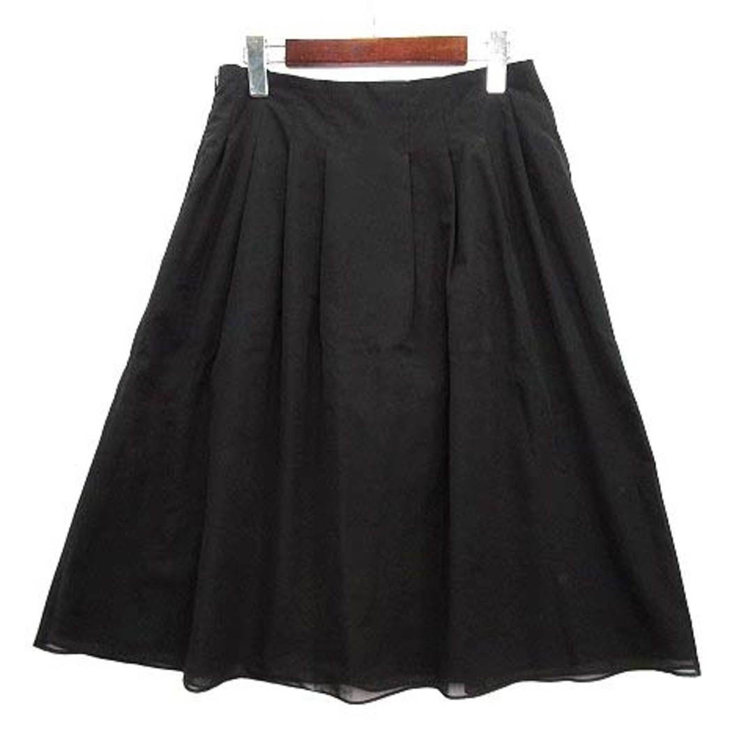 heliopole(エリオポール)のエリオポール フレア スカート ミディ丈 タック 無地 ブラック 38 日本製 レディースのスカート(ロングスカート)の商品写真