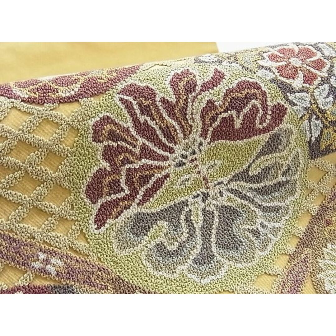 平和屋-こころ店□極上 中国三大刺繍 総相良刺繍 袋帯 花丸天井文 正絹