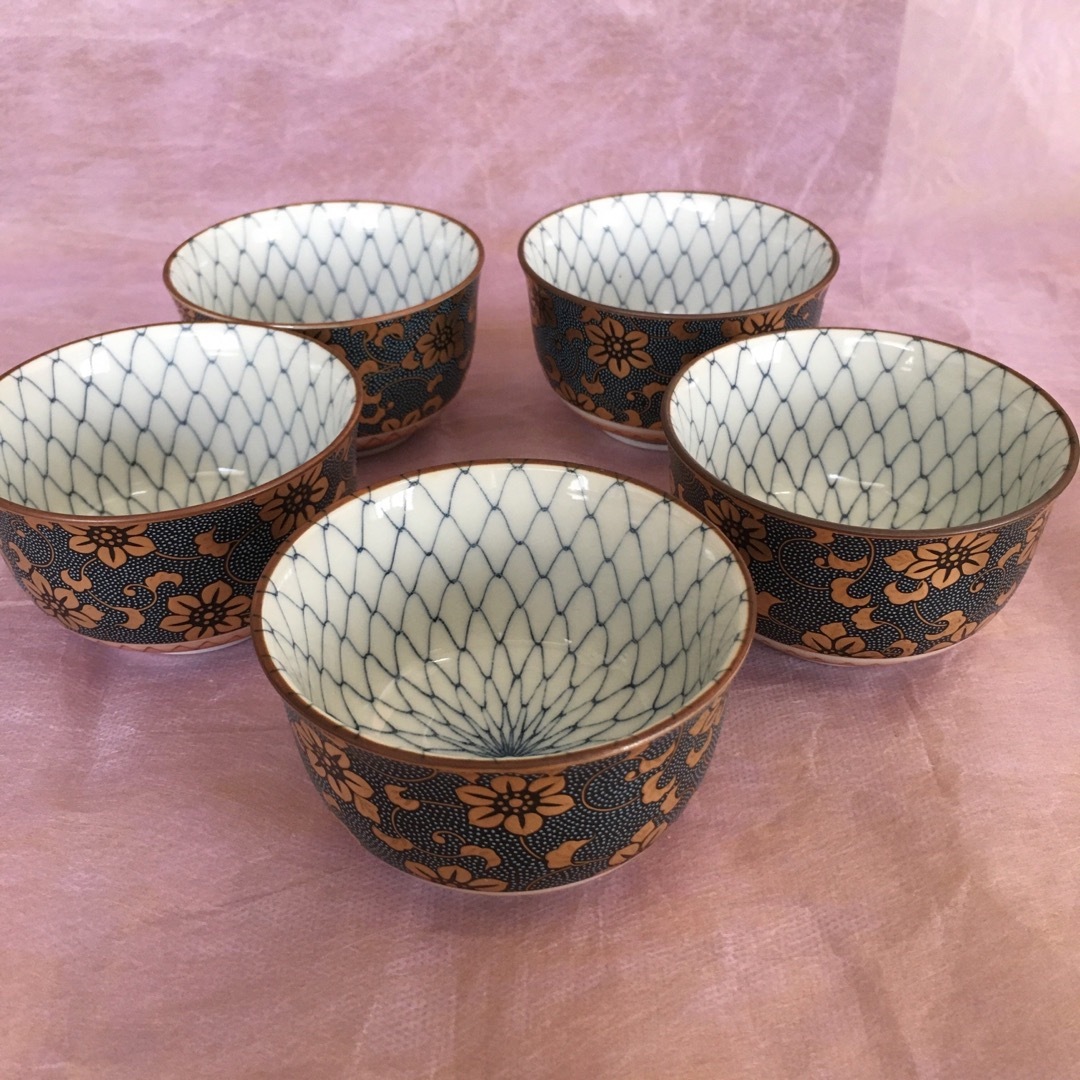 九谷焼 青粒鉄仙 煎茶湯呑 5客 | フリマアプリ ラクマ