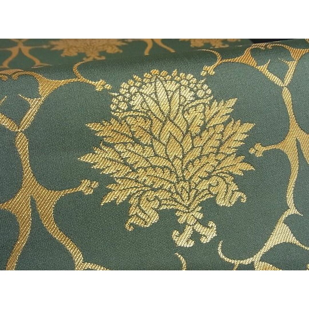 平和屋-こころ店□極上 両面全通柄袋帯 飾花文 金糸 正絹 逸品 3kk1866