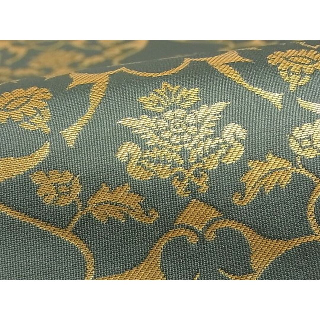 平和屋-こころ店□極上 両面全通柄袋帯 飾花文 金糸 正絹 逸品 3kk1866