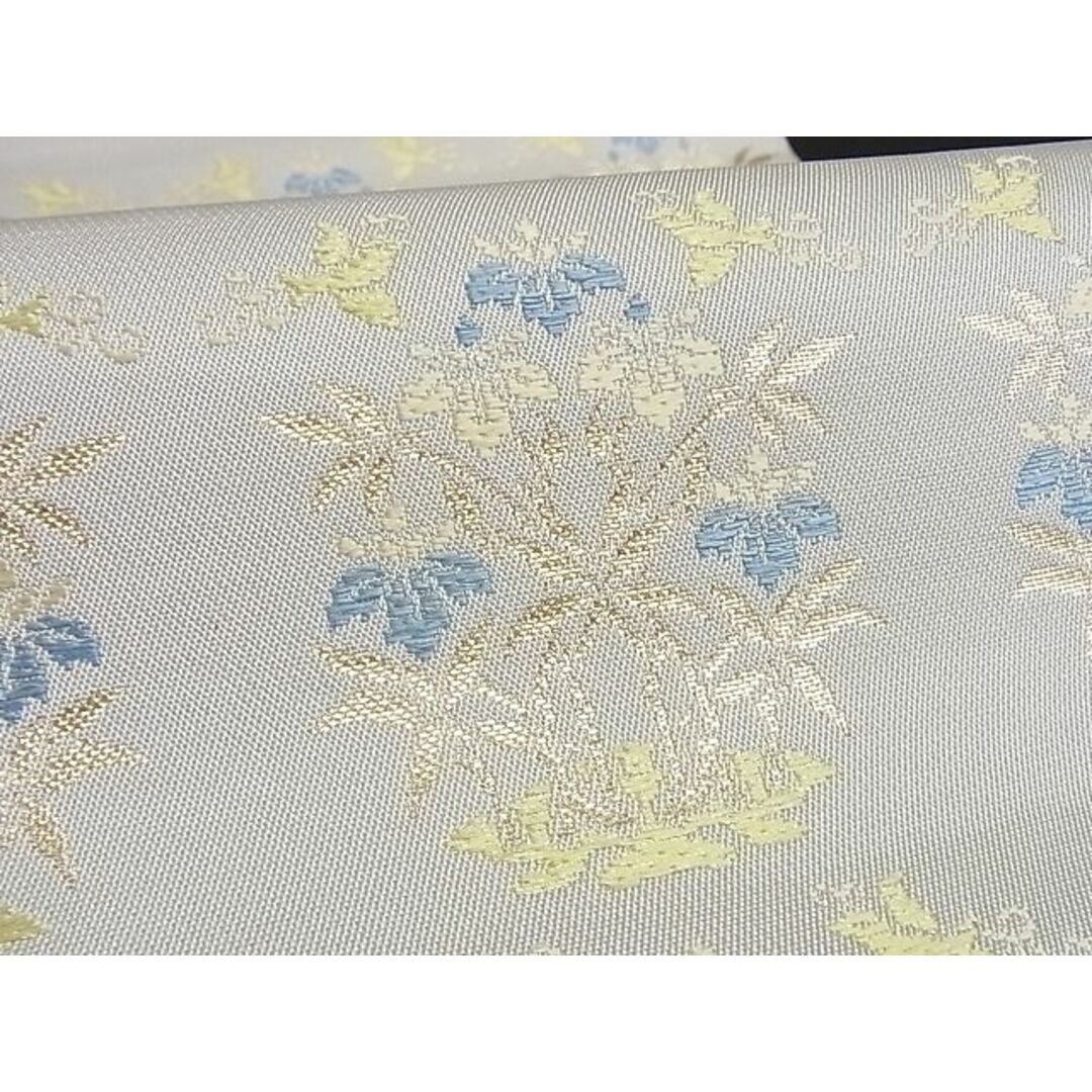 平和屋-こころ店■西陣 あづみ野謹製 砂金綴れ 六通柄袋帯 横段文 金銀糸 ワンポイント 鳳凰 正絹 逸品 未使用 A-ta6636