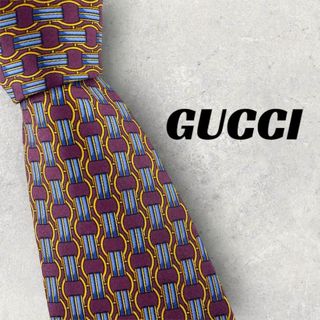 グッチ(Gucci)の【4999】美品ー良品！GUCCI ネクタイ　パープル系　リング柄.(ネクタイ)