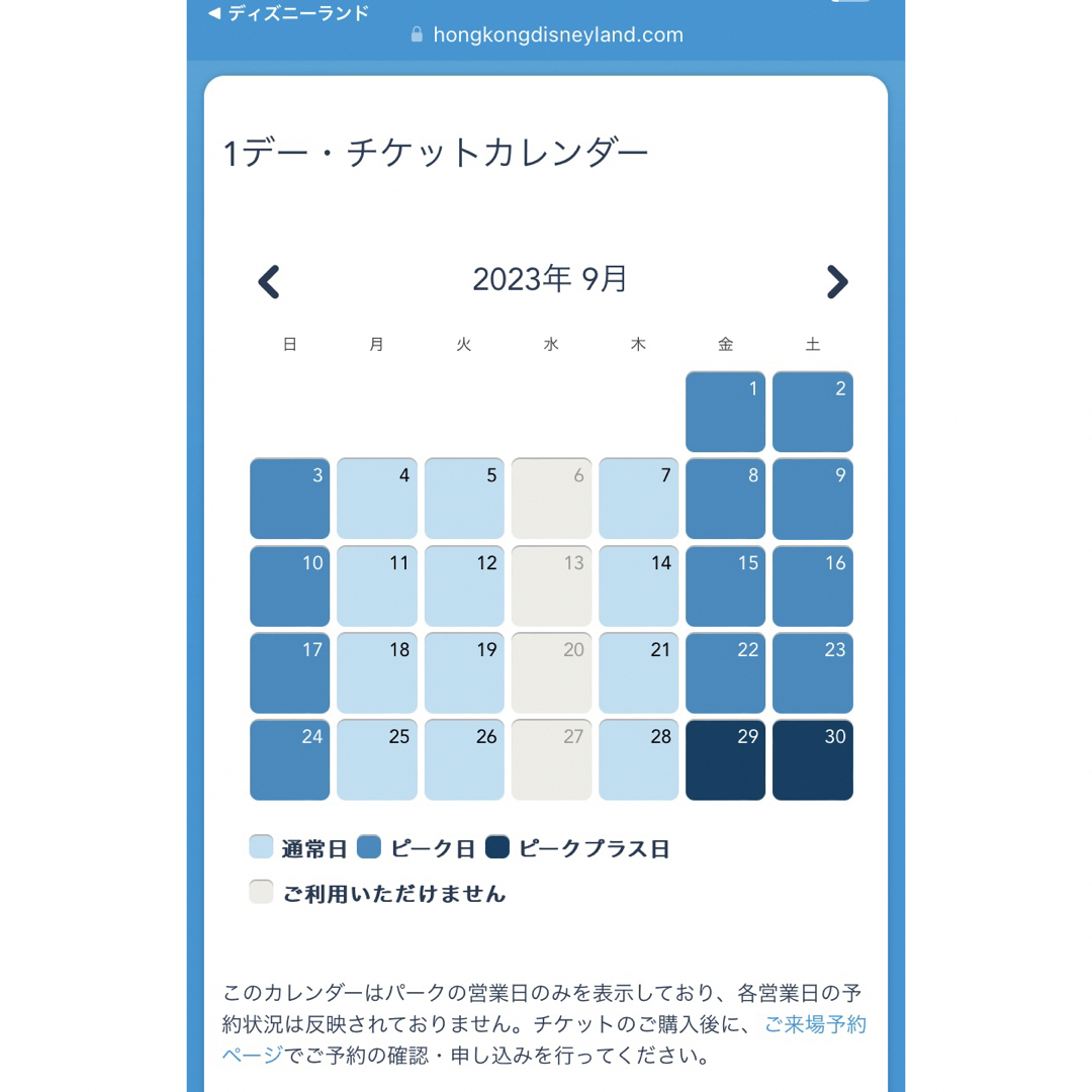 香港ディズニーランドチケット　ピークDAY大人１枚有効期限2023年11月7日