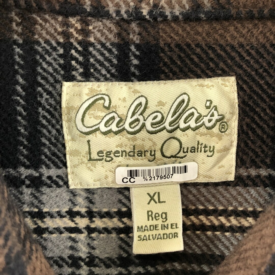 カベラス Cabelas Legendary Quality 長袖 チェック柄 ヘビーネルシャツ メンズXL /eaa368814