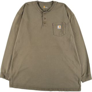 カーハート(carhartt)の古着 カーハート Carhartt ヘンリーネック 無地ポケットロングTシャツ ロンT メンズXXXL /eaa368789(Tシャツ/カットソー(半袖/袖なし))