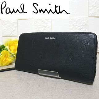 ポールスミス(Paul Smith)の【美品】ポールスミス　長財布　ポールドローイング ラウンドジップ 黒(長財布)