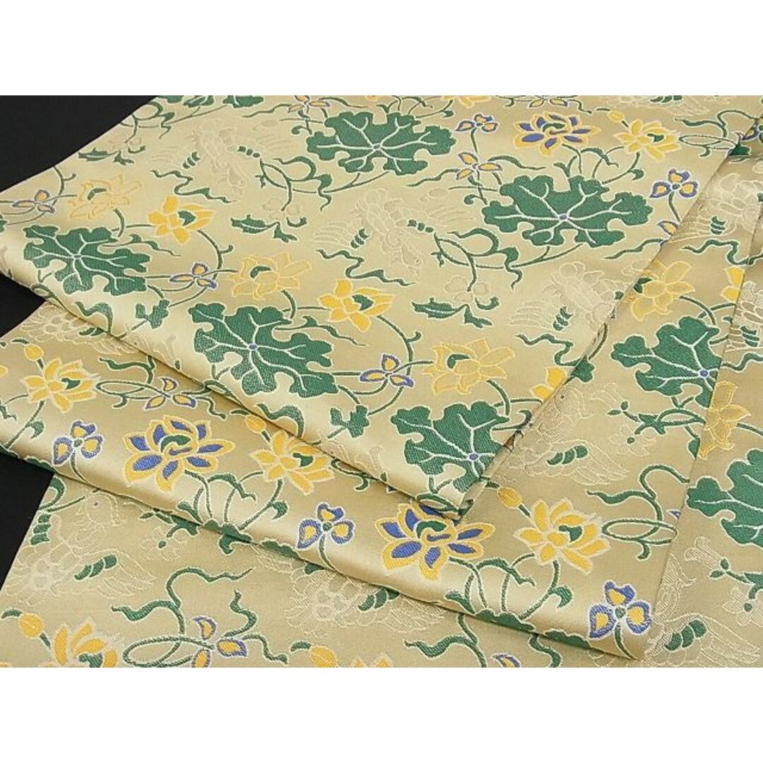 平和屋-こころ店□極上 九寸開き名古屋帯 花鳥文 正絹 逸品 3kk1870 ...