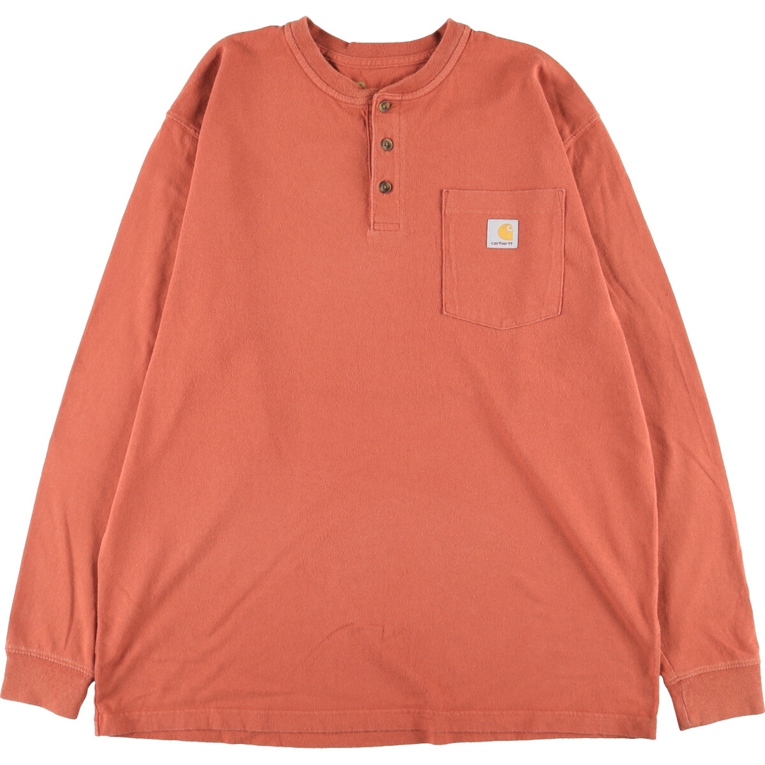 カーハート Carhartt ORIGINAL FIT ヘンリーネック 無地ポケットロングTシャツ ロンT メンズXL /eaa368776