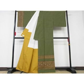 在庫あり】 平和屋-こころ店□極上 訪問着 本場染大島紬 刺繍 更紗花文