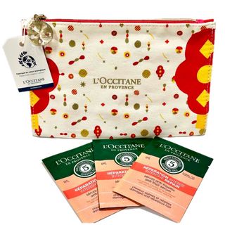 ロクシタン(L'OCCITANE)の新品✨ロクシタン ホリデーポーチ＆ファイブハーブスヘアミルクセラムサンプルセット(ポーチ)