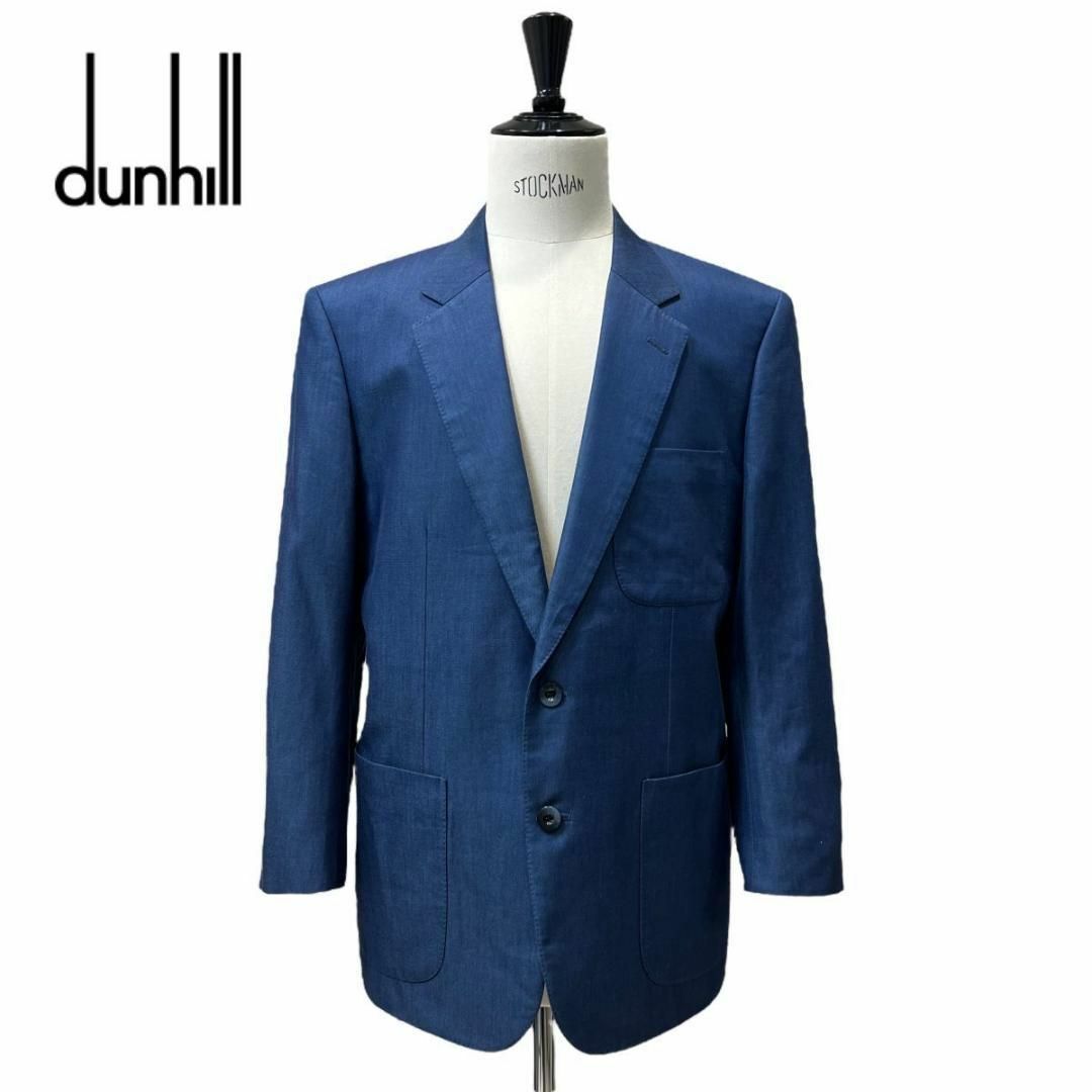 【幻の素材】 DUNHILL 海島綿100% テーラード ジャケット M ブルー