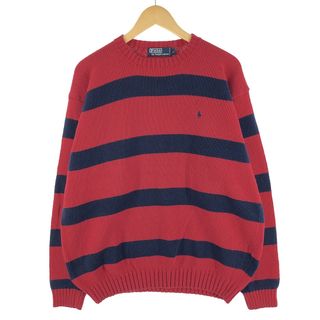 ラルフローレン(Ralph Lauren)の古着 ラルフローレン Ralph Lauren POLO by Ralph Lauren ボーダー柄 ニットセーター メンズXL /eaa367260(ニット/セーター)