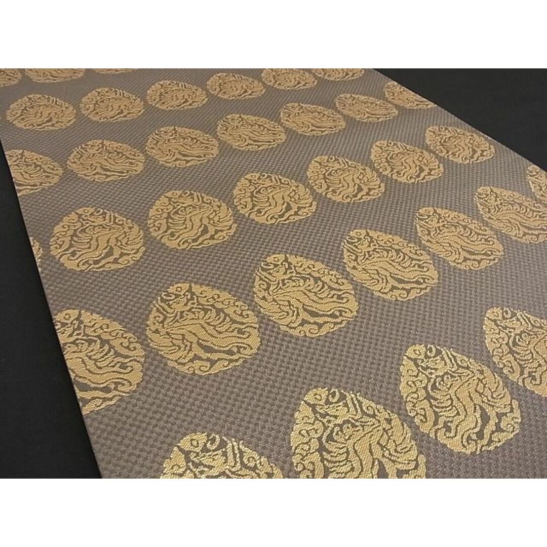 平和屋-こころ店■極上 龍村晋謹製 全通柄袋帯 名物興福寺金襴 金糸 色紙付き 正絹 逸品 3kk1488