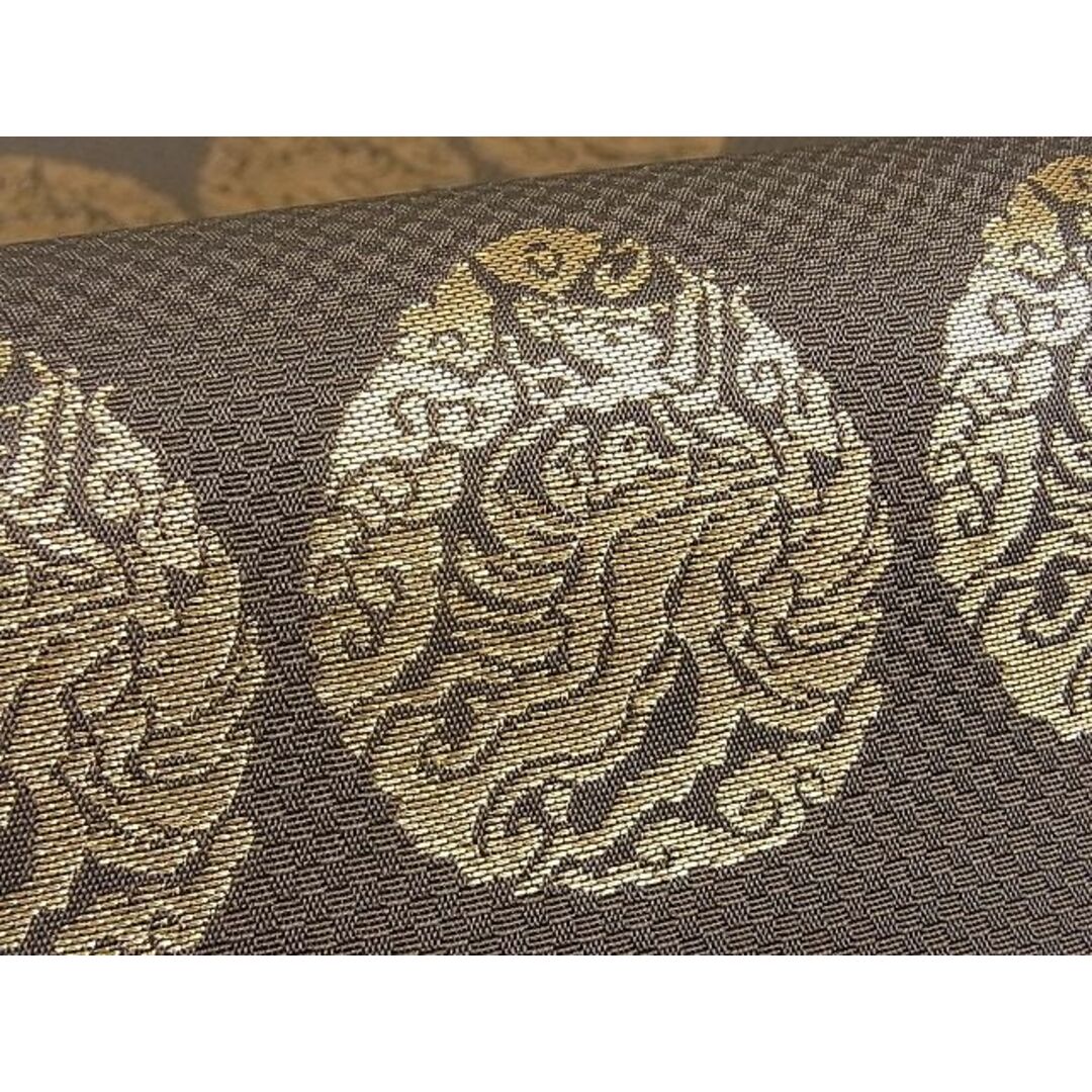平和屋-こころ店■極上 龍村晋謹製 全通柄袋帯 名物興福寺金襴 金糸 色紙付き 正絹 逸品 3kk1488