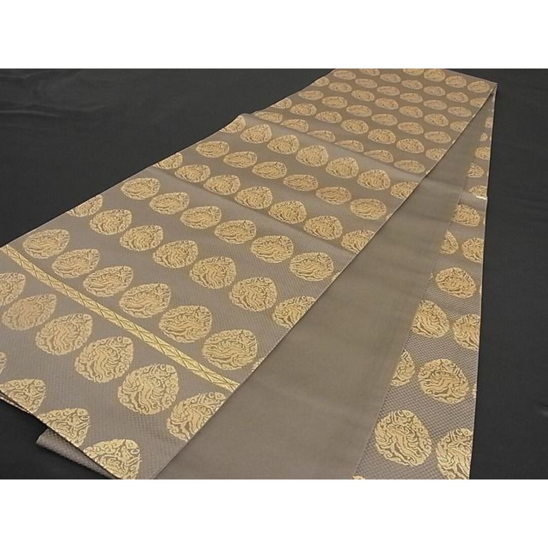 平和屋-こころ店■極上 龍村晋謹製 全通柄袋帯 名物興福寺金襴 金糸 色紙付き 正絹 逸品 3kk1488