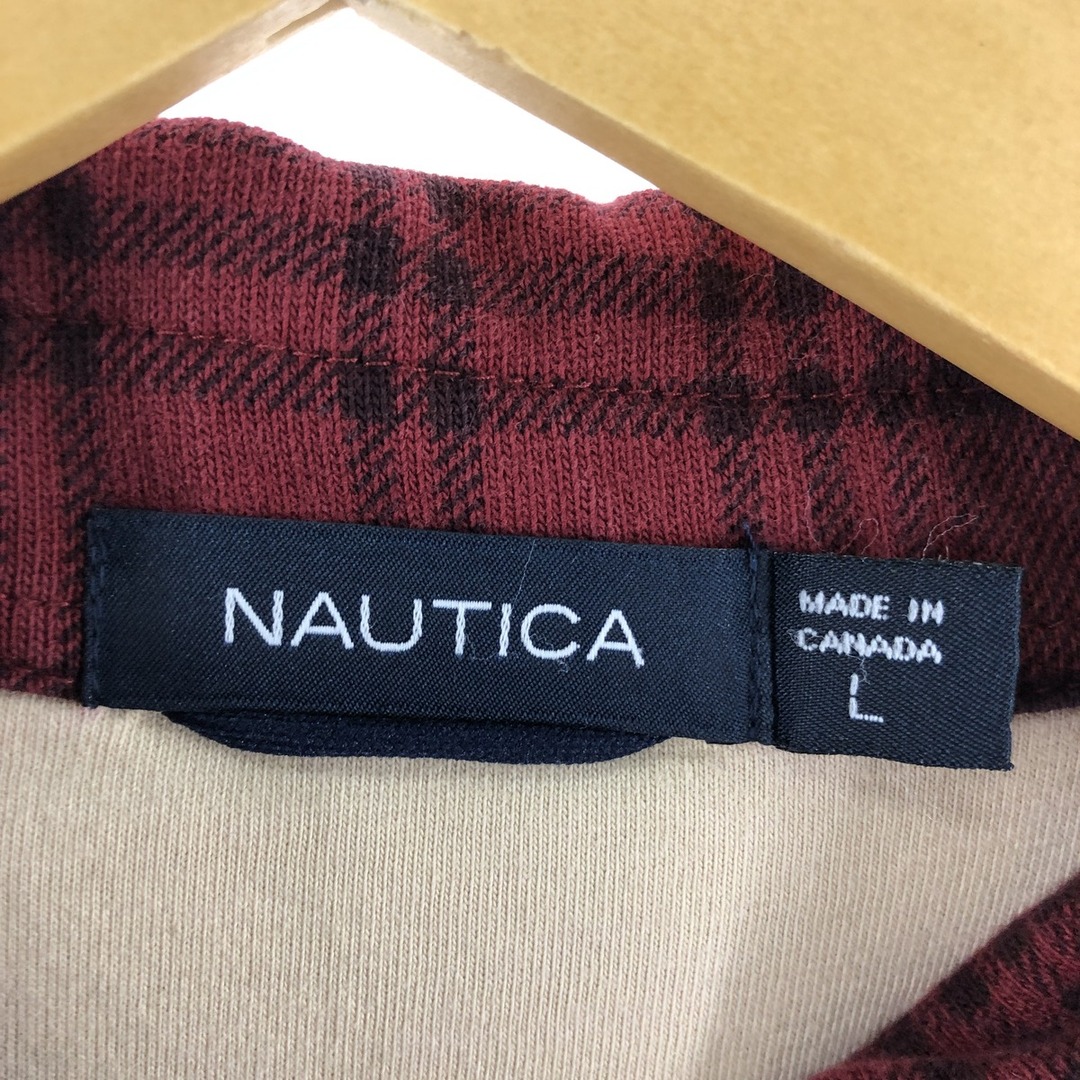 NAUTICA(ノーティカ)の古着 ノーティカ NAUTICA 長袖 チェック柄 プリントネル ボックスシャツ カナダ製 メンズL /eaa368460 メンズのトップス(シャツ)の商品写真