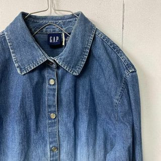 ギャップ(GAP)のGAP ギャップ　90's オールド　古着女子　デニムシャツ　花柄　刺繍(シャツ/ブラウス(長袖/七分))