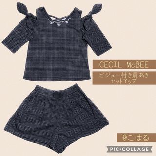 セシルマクビー(CECIL McBEE)のCECILMcBEE🌹ビジュー付き肩あきセットアップ(セット/コーデ)