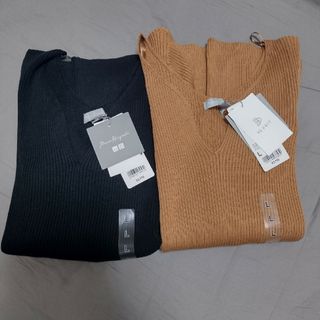 ユニクロ(UNIQLO)のUNIQLO マメクロゴウチ 3Dリブネット 2枚セット Lサイズ(ニット/セーター)