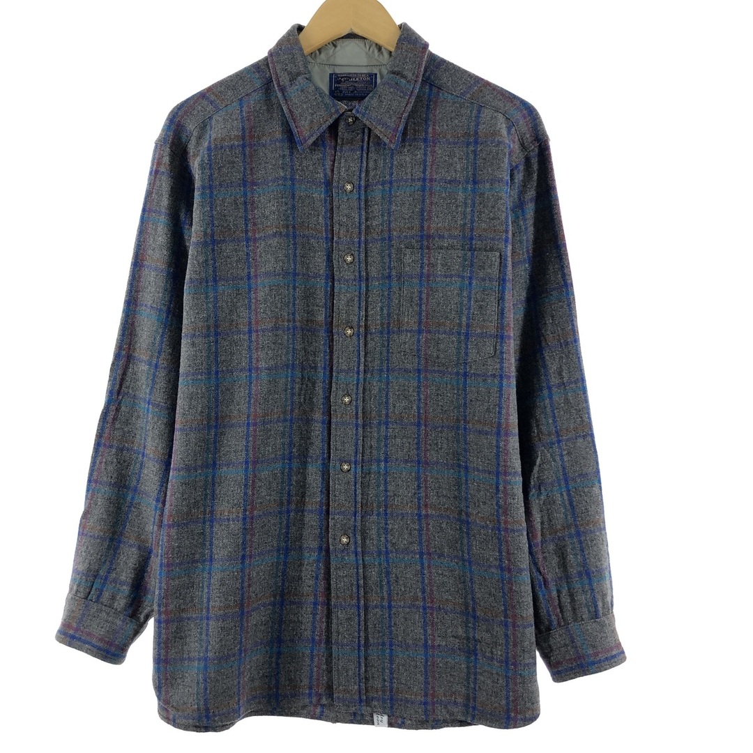 70年代 ペンドルトン PENDLETON チェック柄 ウールシャツ USA製 メンズXL ヴィンテージ /eaa368378