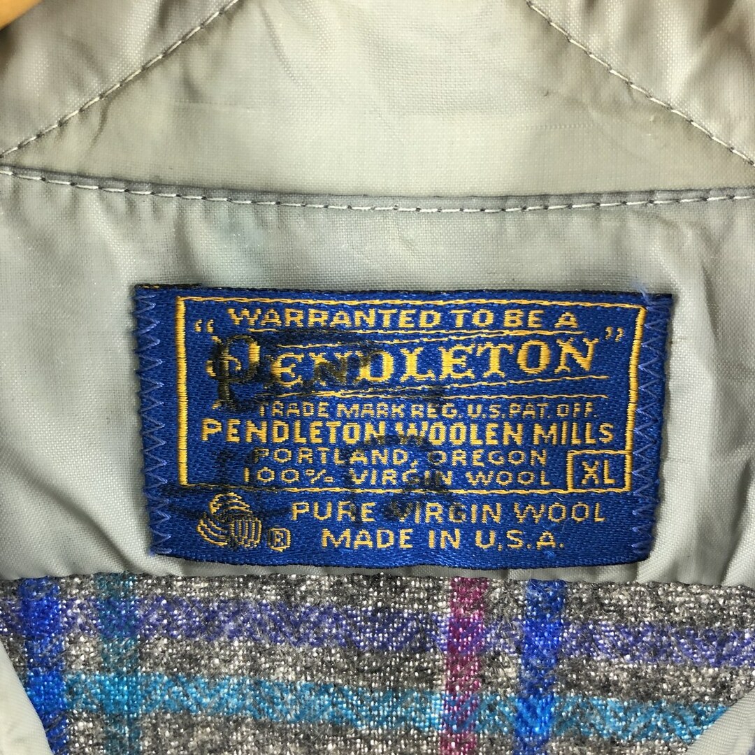 70年代 ペンドルトン PENDLETON チェック柄 ウールシャツ USA製 メンズXL ヴィンテージ /eaa368378 2