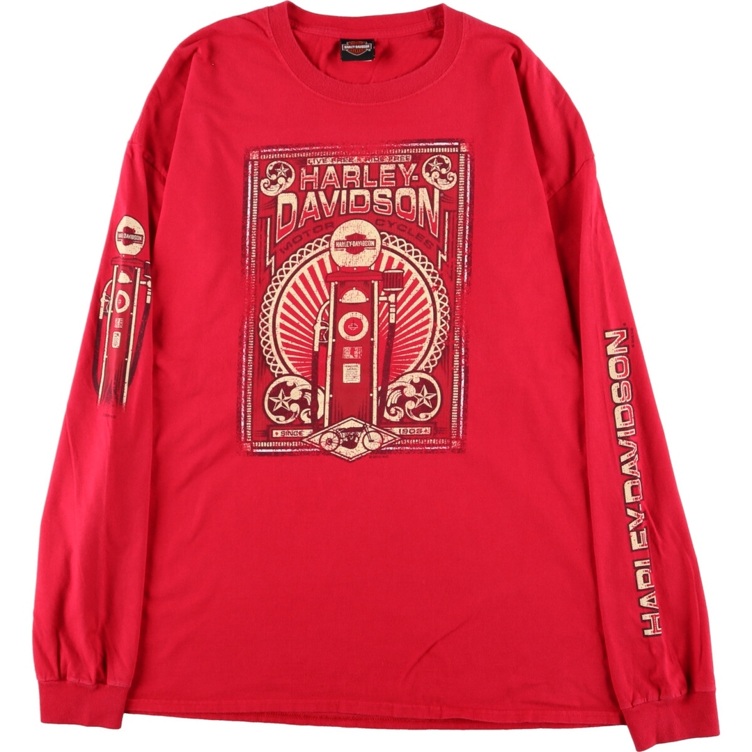 ビッグサイズ ハーレーダビッドソン Harley-Davidson 袖プリント 両面プリント ロングTシャツ ロンT メンズXXXL /eaa371001