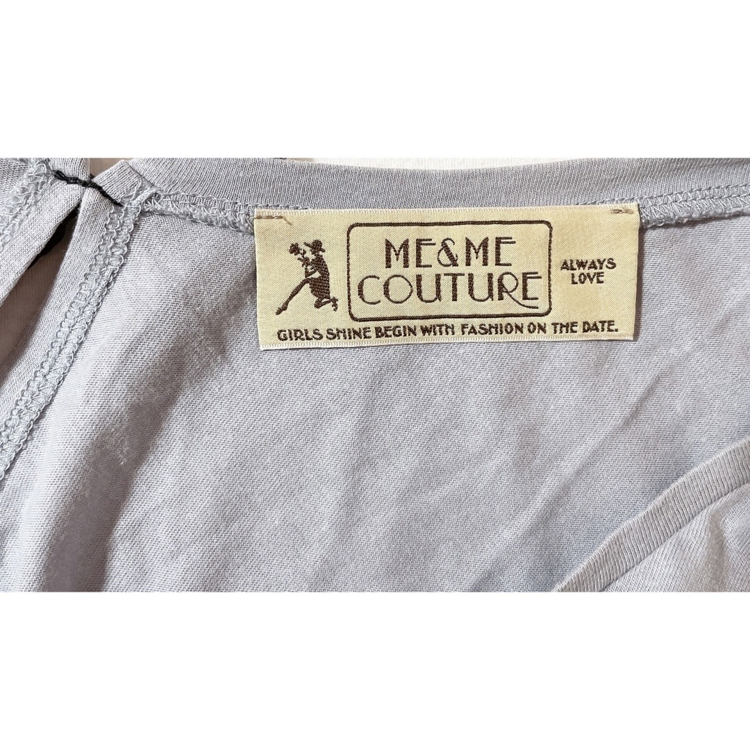 deicy me(デイシーミー)のdeicy me 袖フリル バックリボンTシャツ グレー レディースのトップス(Tシャツ(半袖/袖なし))の商品写真