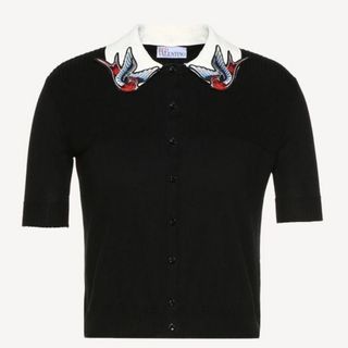 RED VALENTINO - RED Valentino スワロー襟コットンカーディガン XSの ...