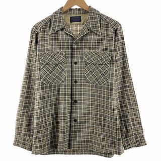 ペンドルトン(PENDLETON)の古着 70年代 ペンドルトン PENDLETON チェック柄 オープンカラー ボードシャツ ウールボックスシャツ USA製 メンズM ヴィンテージ /eaa368382(シャツ)