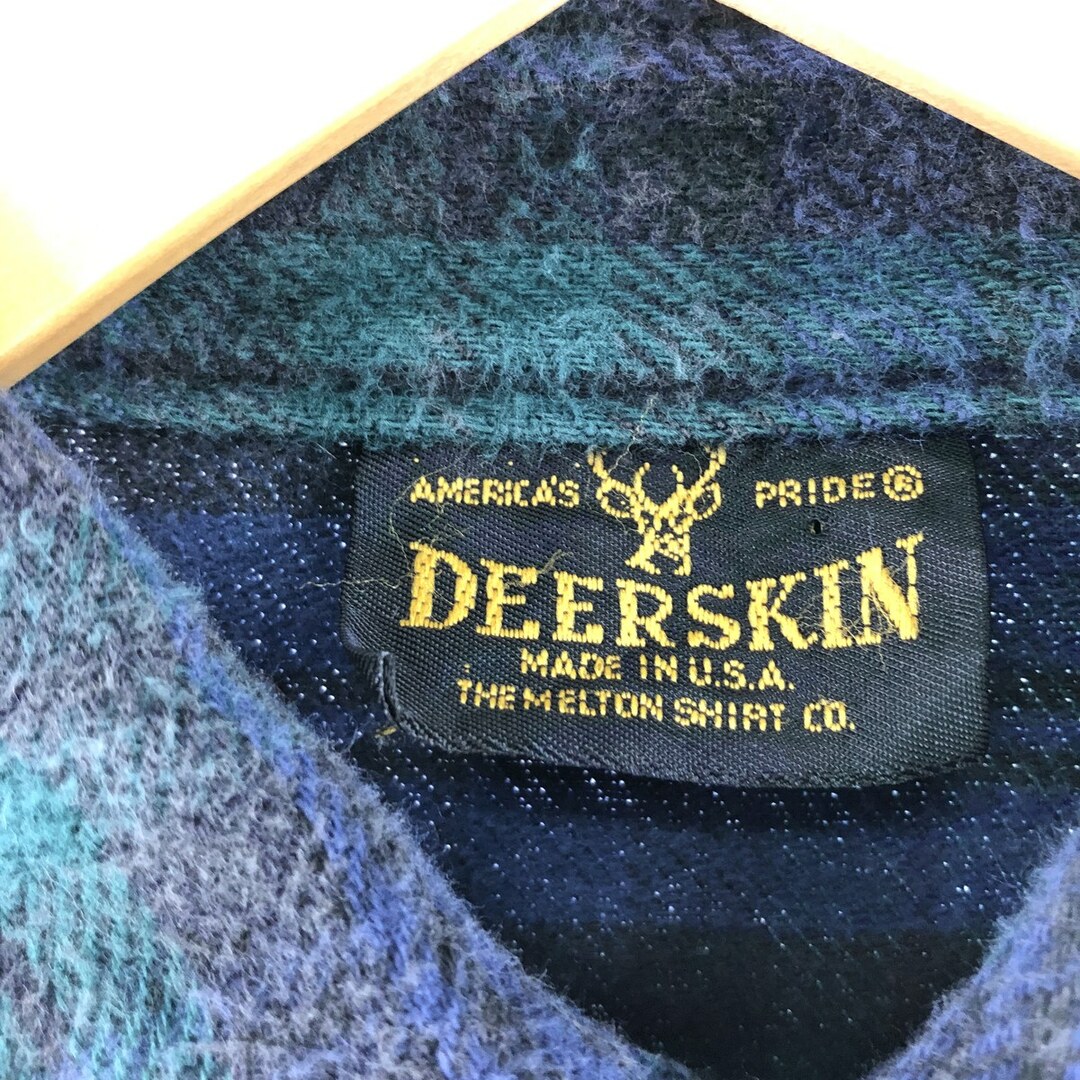 古着 DEERSKIN チェック柄 長袖 フランネルシャツ メンズM /eaa368393