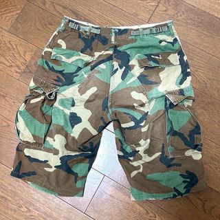 ミリタリー(MILITARY)の【実物米軍】ウッドランドカモ BDU カーゴハーフパンツ　M/Rサイズ(個人装備)