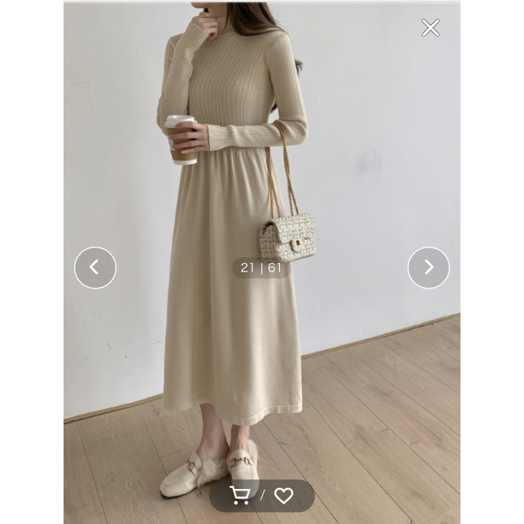 ハイネックニットロングワンピース 2