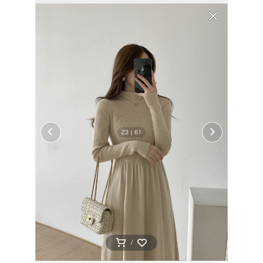 ハイネックニットロングワンピース 3
